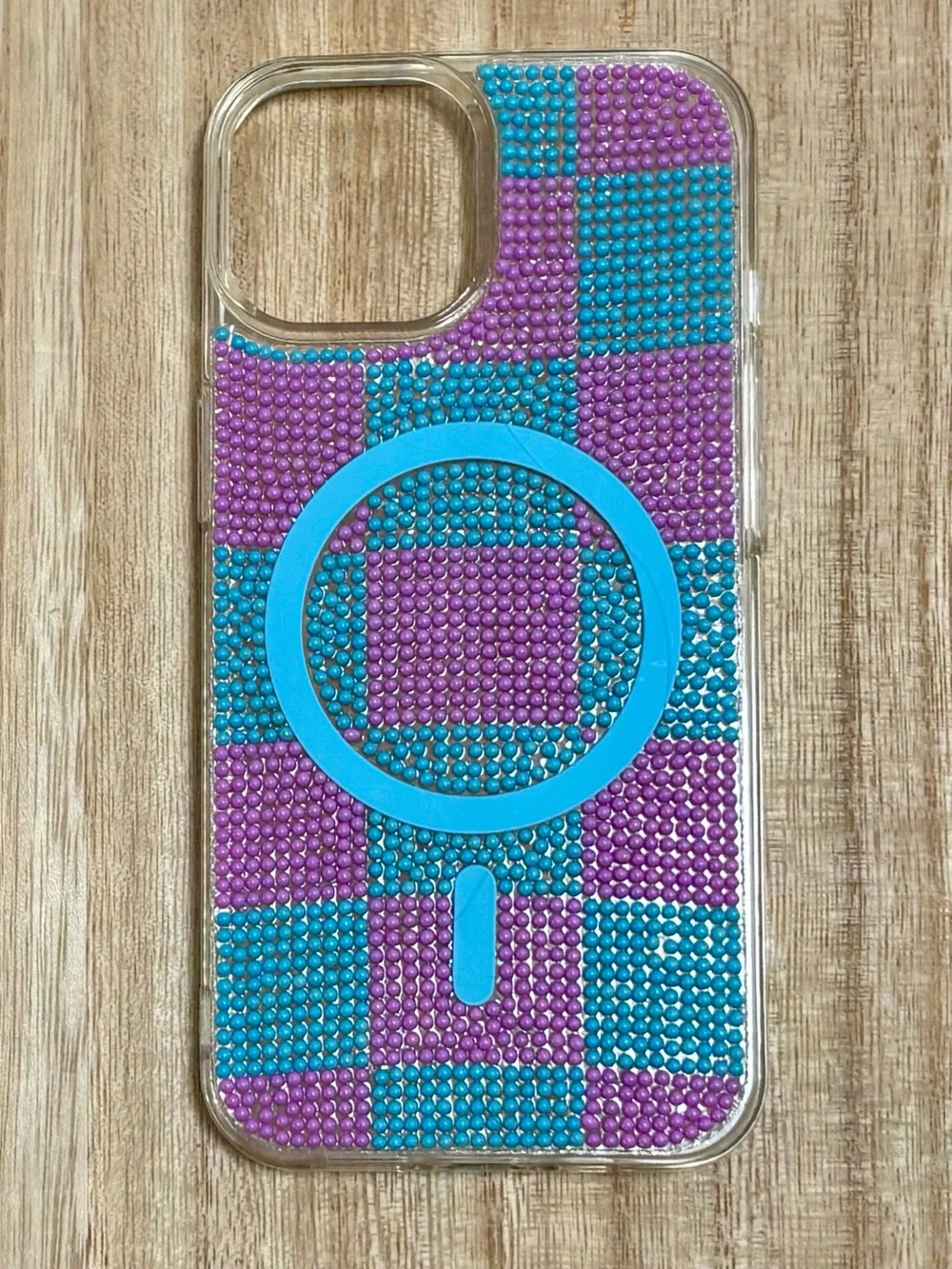 Purple & Teal Beaded MagSafe iPhone 13/14/15 Case
